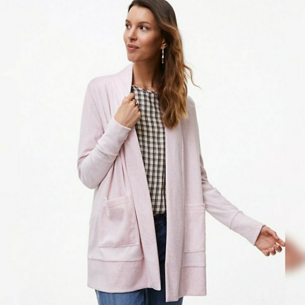 Loft Velour Open Cardigan
